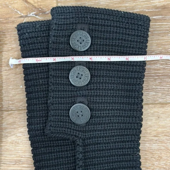 UGG Australia Black Classic Cardy Knit Boots - Size 9 - Picture 7 of 9